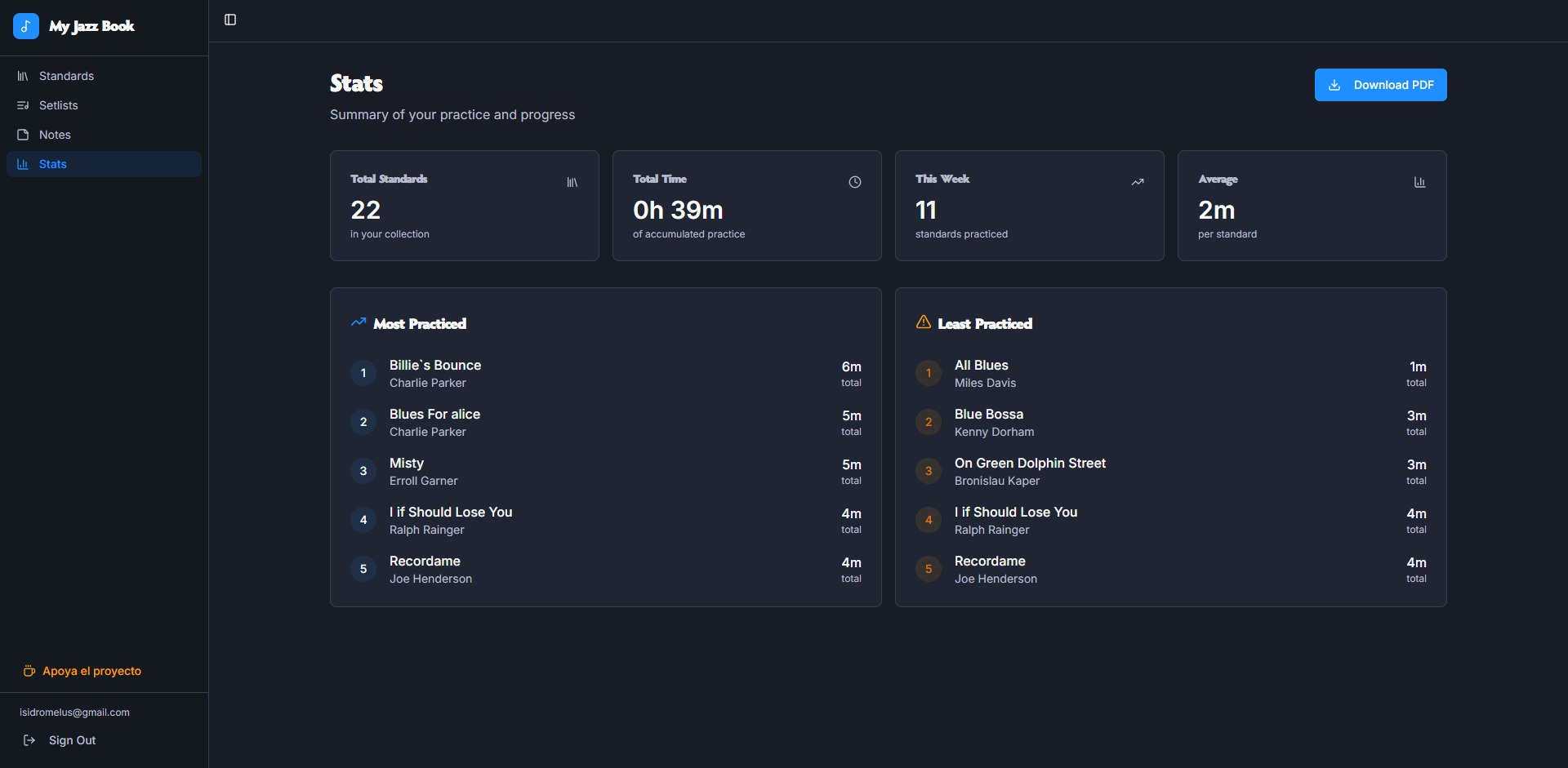 My Jazz Book - Screenshot 4 showing product features and functionality