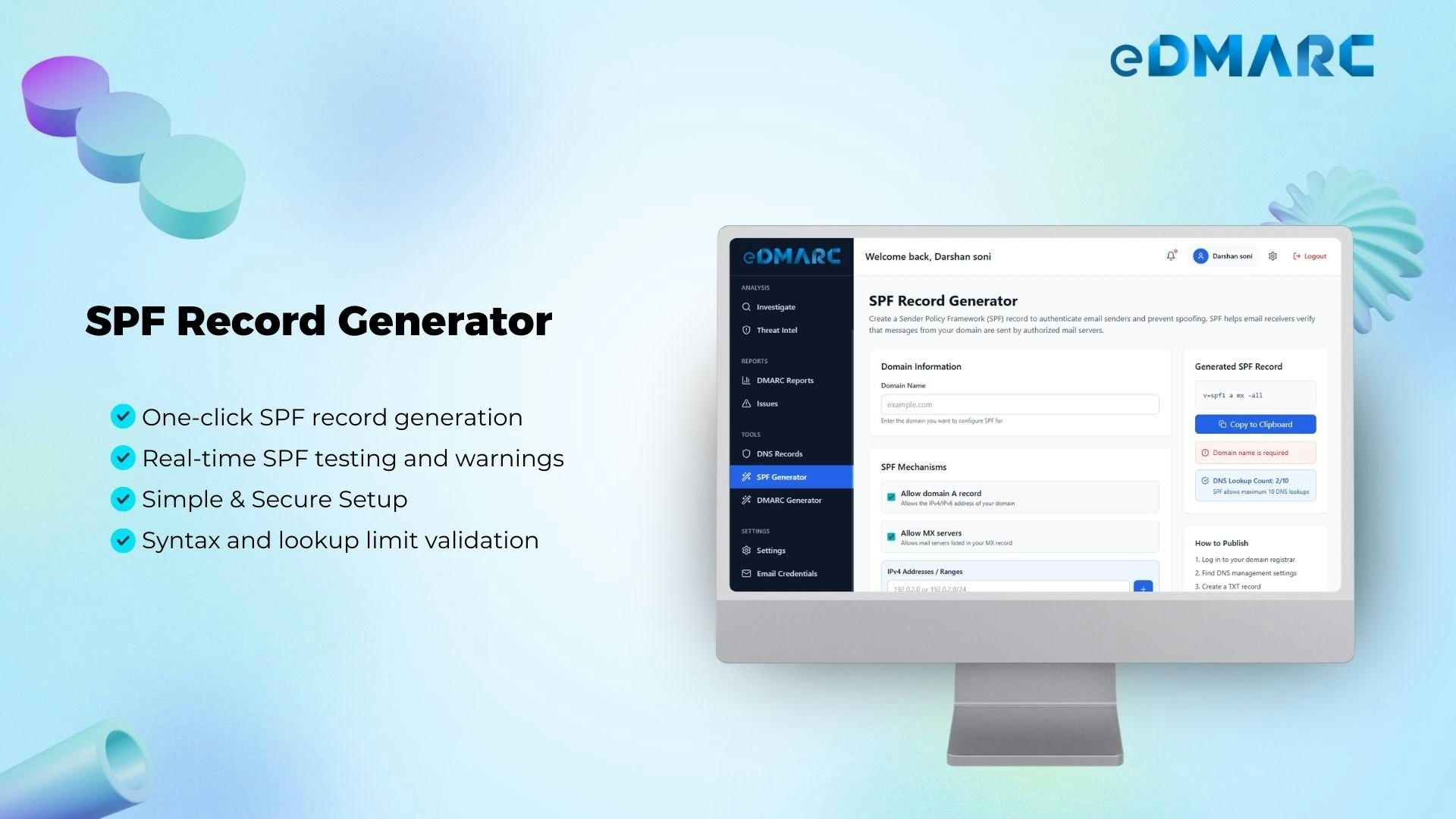eDMARC - Screenshot 5 showing product features and functionality