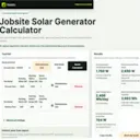 Jobsite Solar Generator Calculator