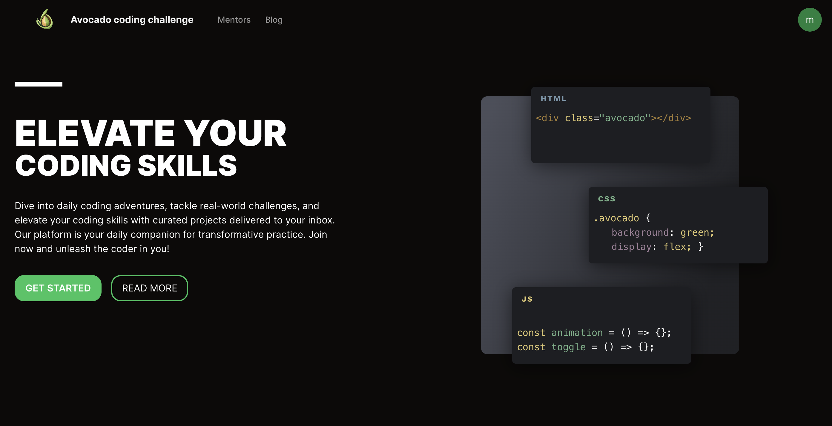Média Défi de codage Avocadogrowth Frontend - Élevez vos compétences de codage grâce à des loisirs de conception quotidiens 3