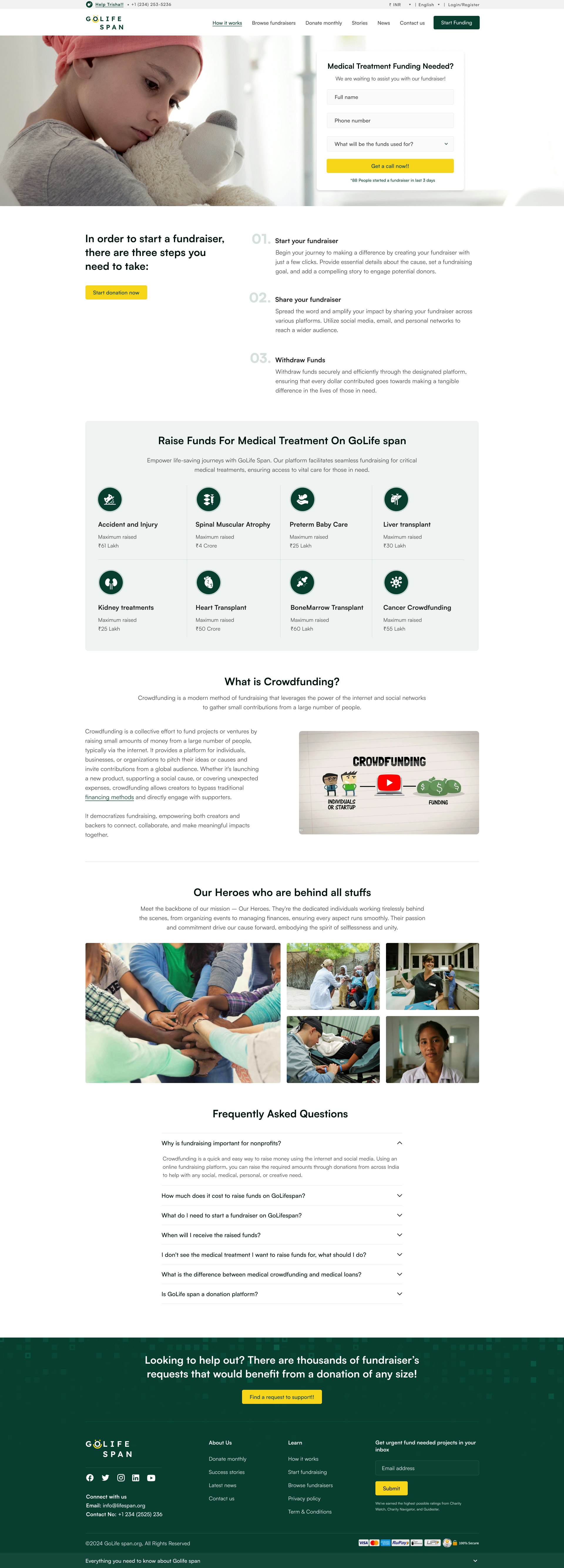 Golife Fundraising Website Template HTML gallery image