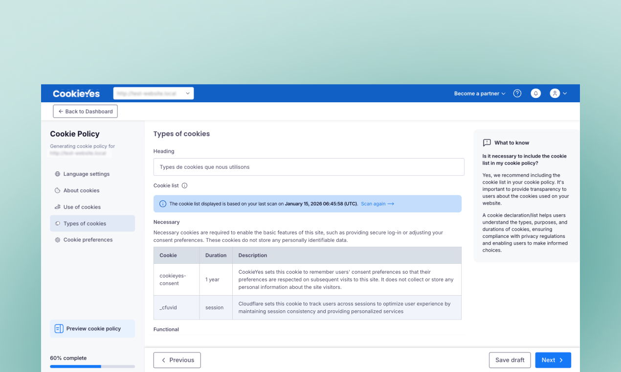 CookiePolicy Generator by CookieYes gallery image