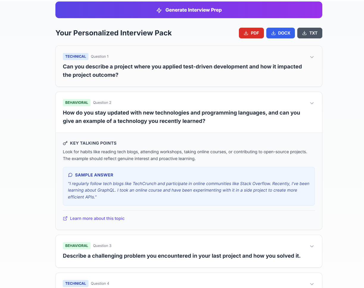 CareerGuru AI - Screenshot 3 showing product features and functionality