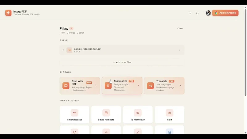 letsgoPDF screenshot 1 (video preview)