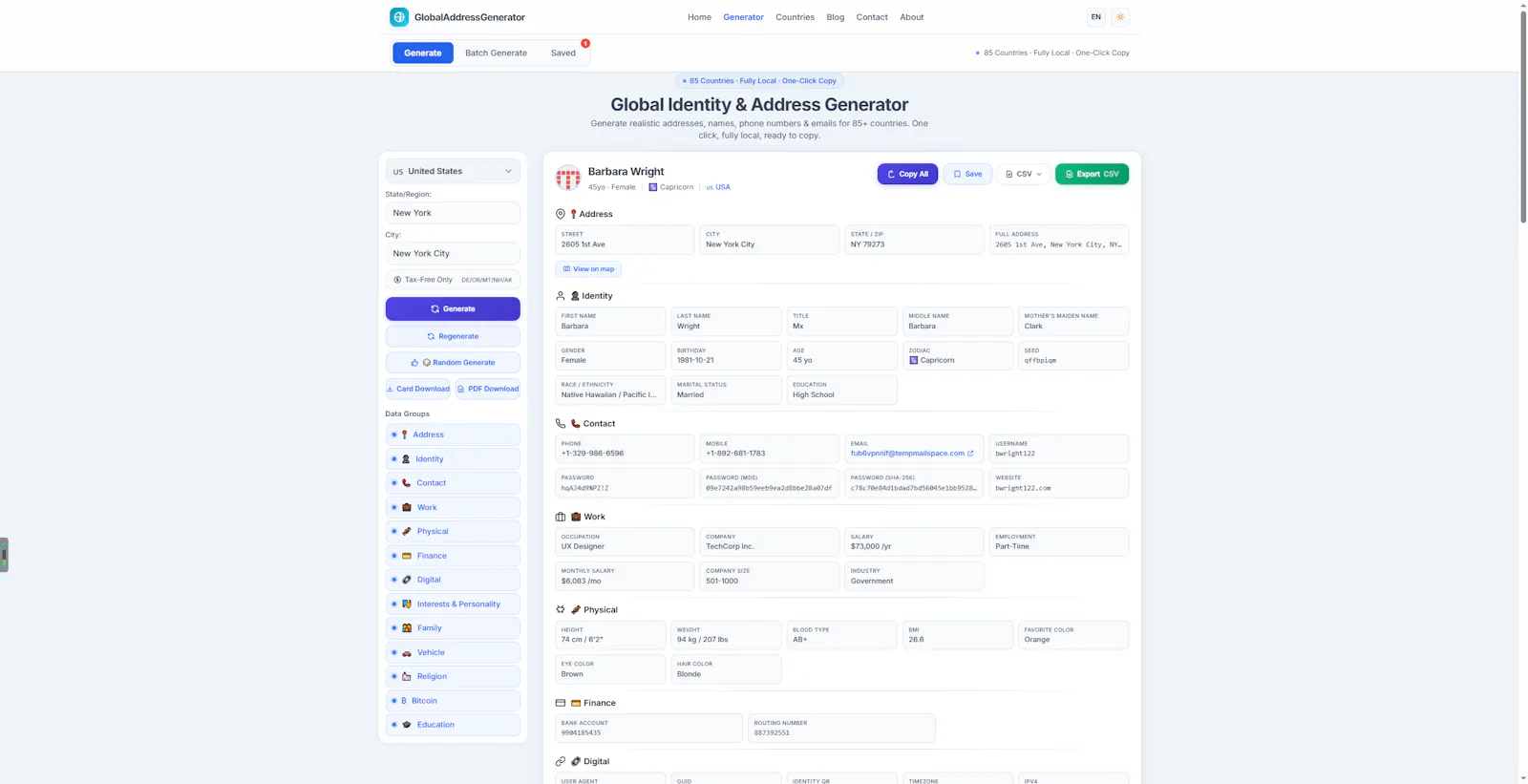 Global Address Generator screenshot 3