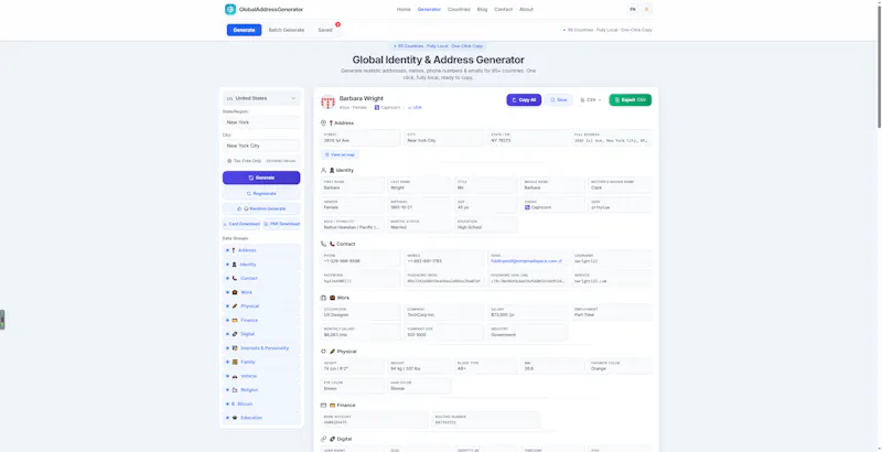 Global Address Generator screenshot 3