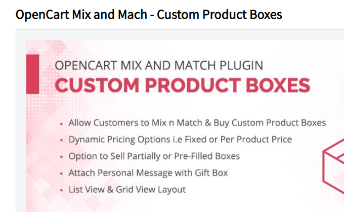 opencart custom product boxes