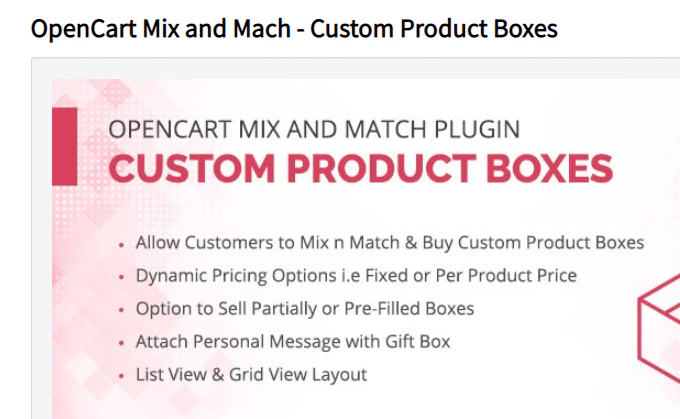 opencart custom product boxes