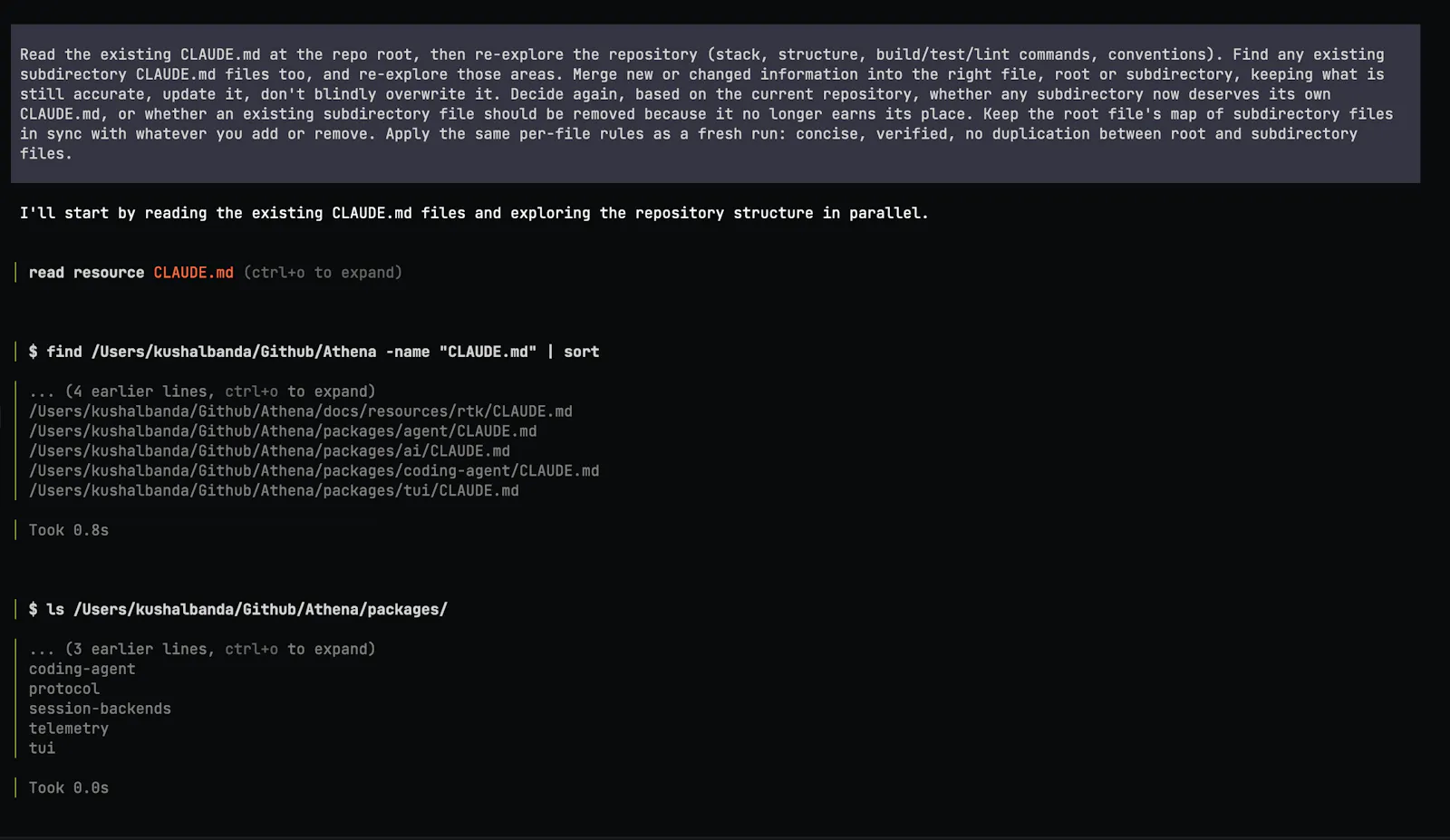 Athena: AI Coding Agent for Terminal screenshot 3