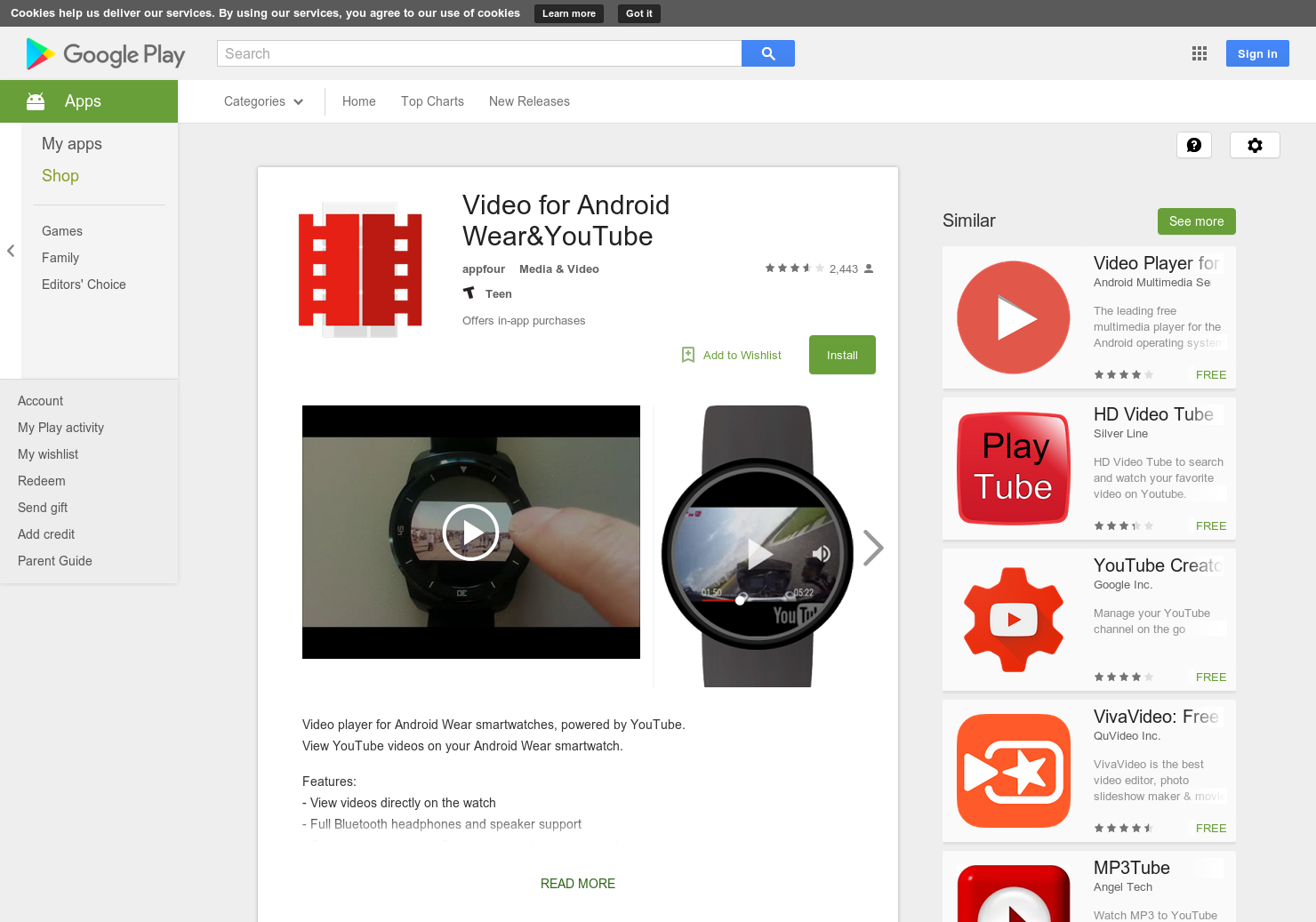 Video for Android Wear & YouTube
