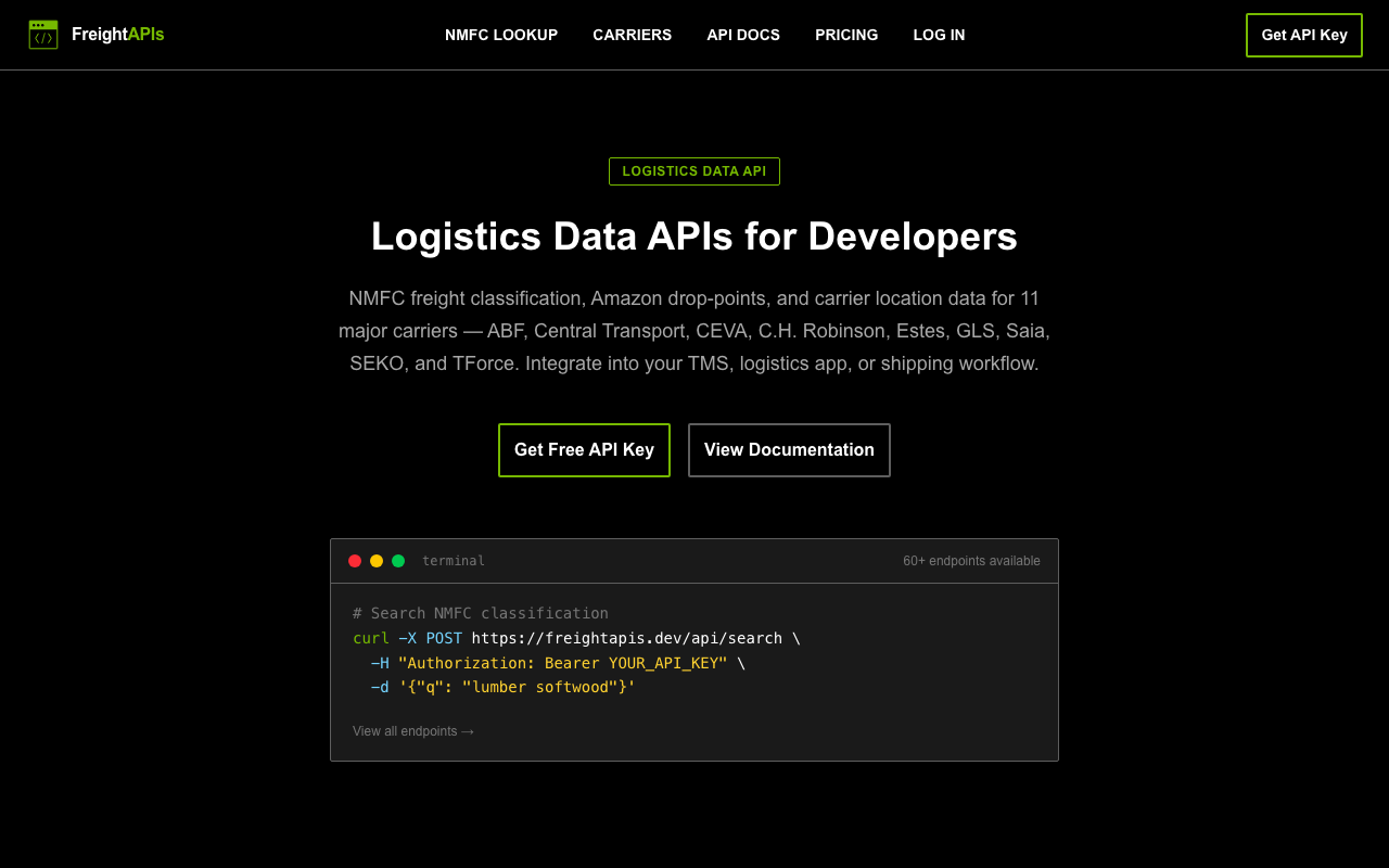 FreightAPIs gallery image