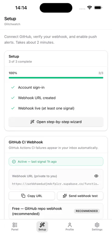 Glitchwatch — CI and deploy alerts gallery image