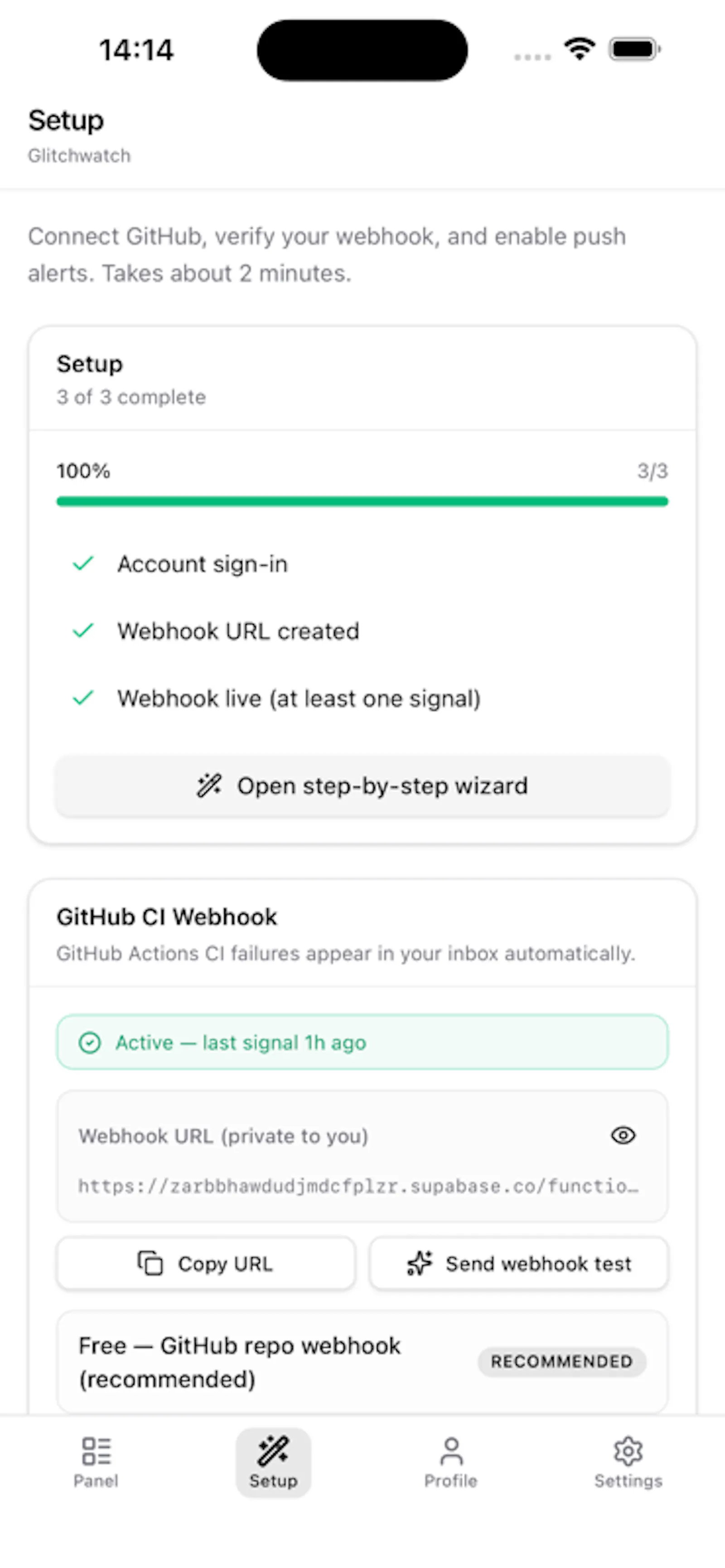 Glitchwatch — CI and deploy alerts screenshot 3