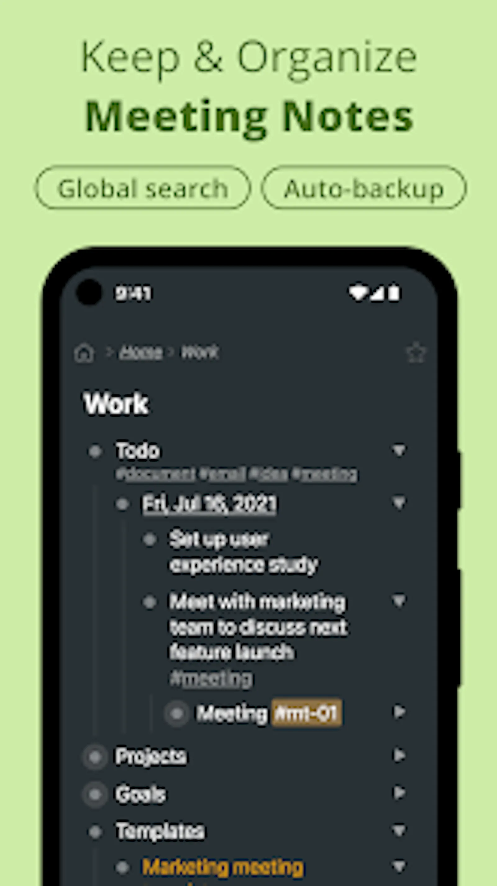 Workflowy screenshot 4