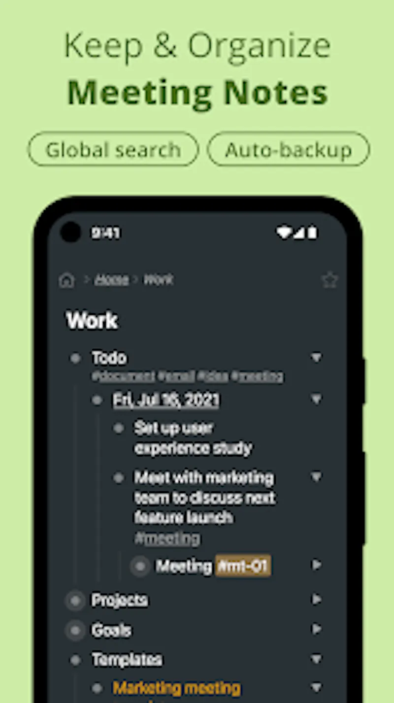 Workflowy screenshot 4
