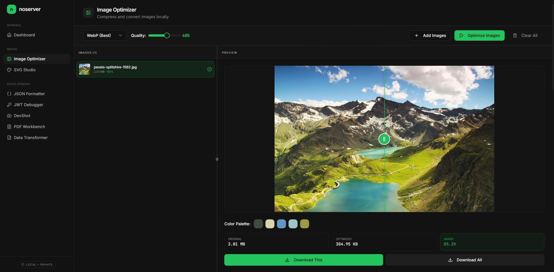 noserver - Screenshot 2 showing product features and functionality
