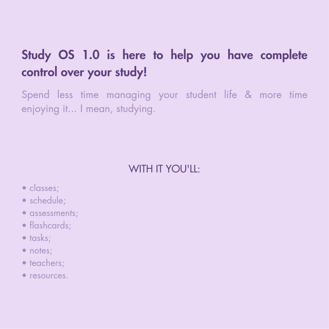 Mídia 3 de Estudo OS 1.0 - Tenha controle total sobre sua vida estudantil!