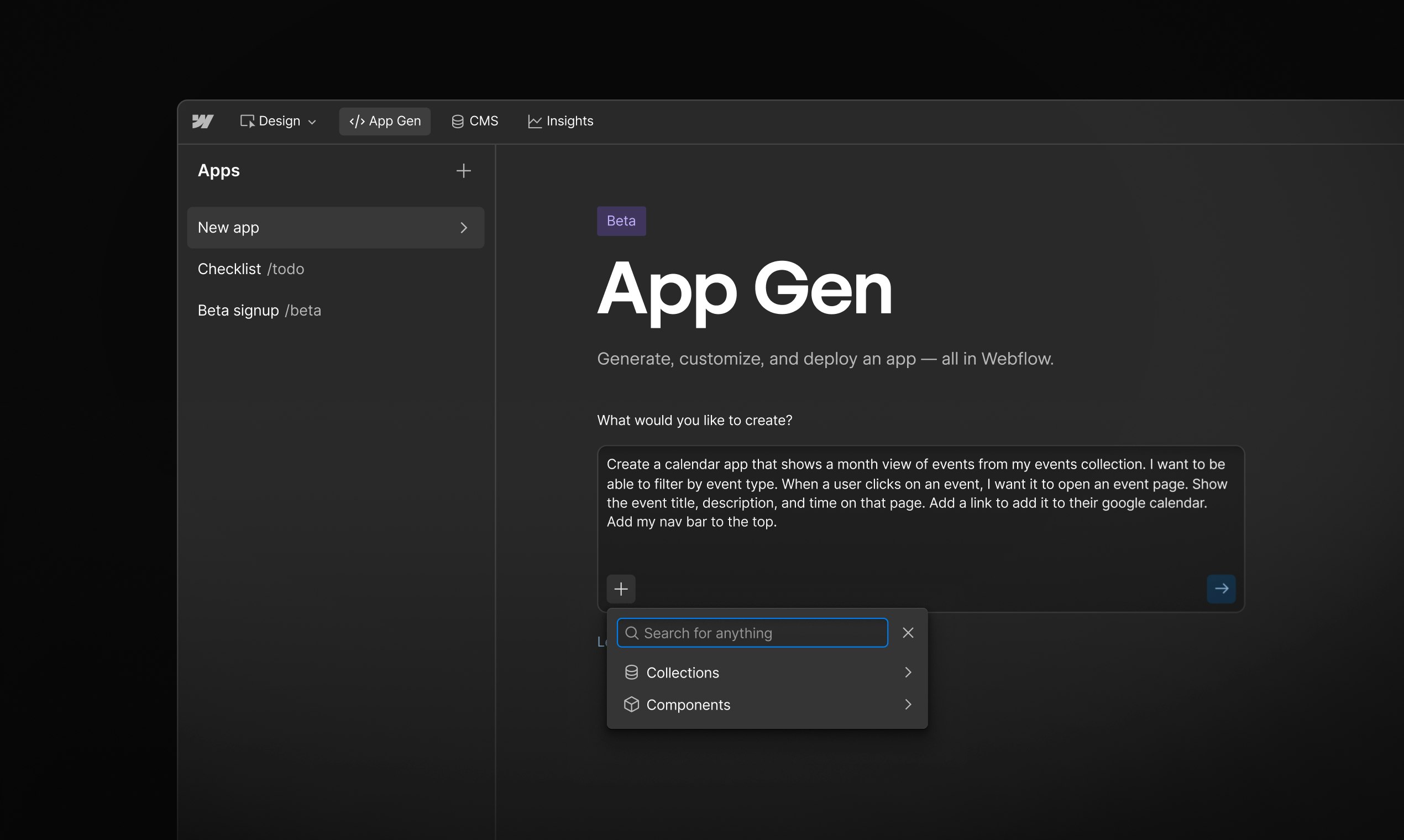 Webflow App Gen