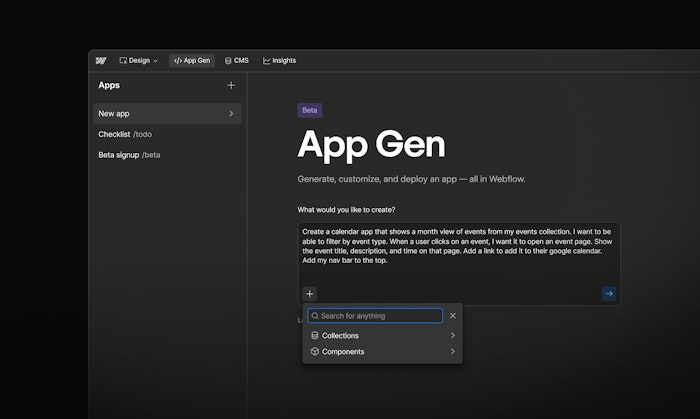 Webflow App Gen产品图