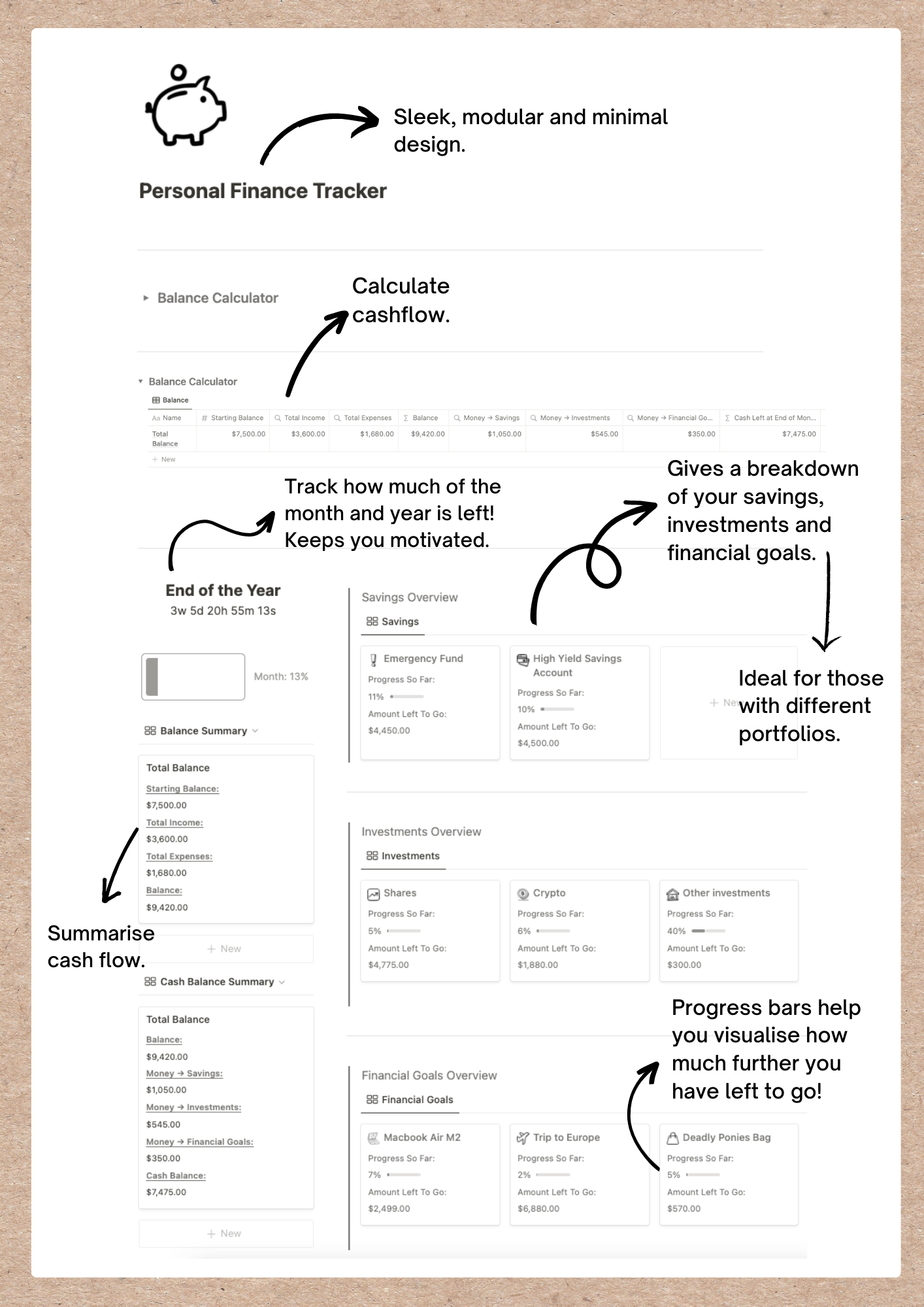 Rastreador de finanzas personales inspirado a Muji - Una forma mínima, elegante y fácil de administrar sus finanzas. media 5