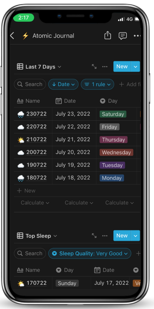 Atomic Journaling Templates