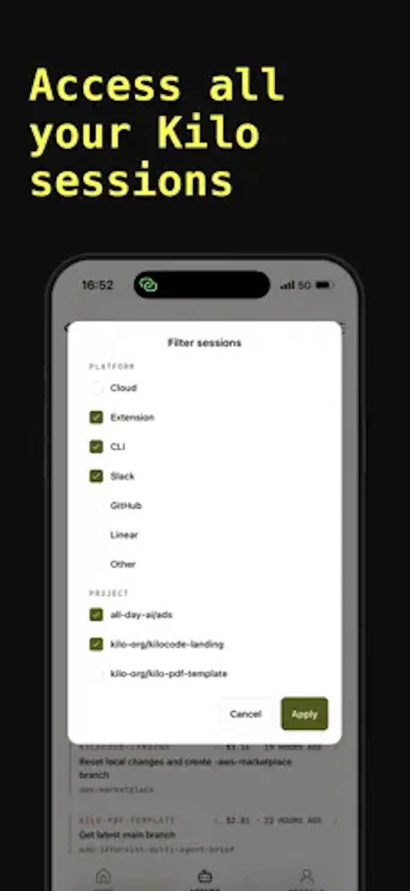 Kilo Code for iOS and Android screenshot 5