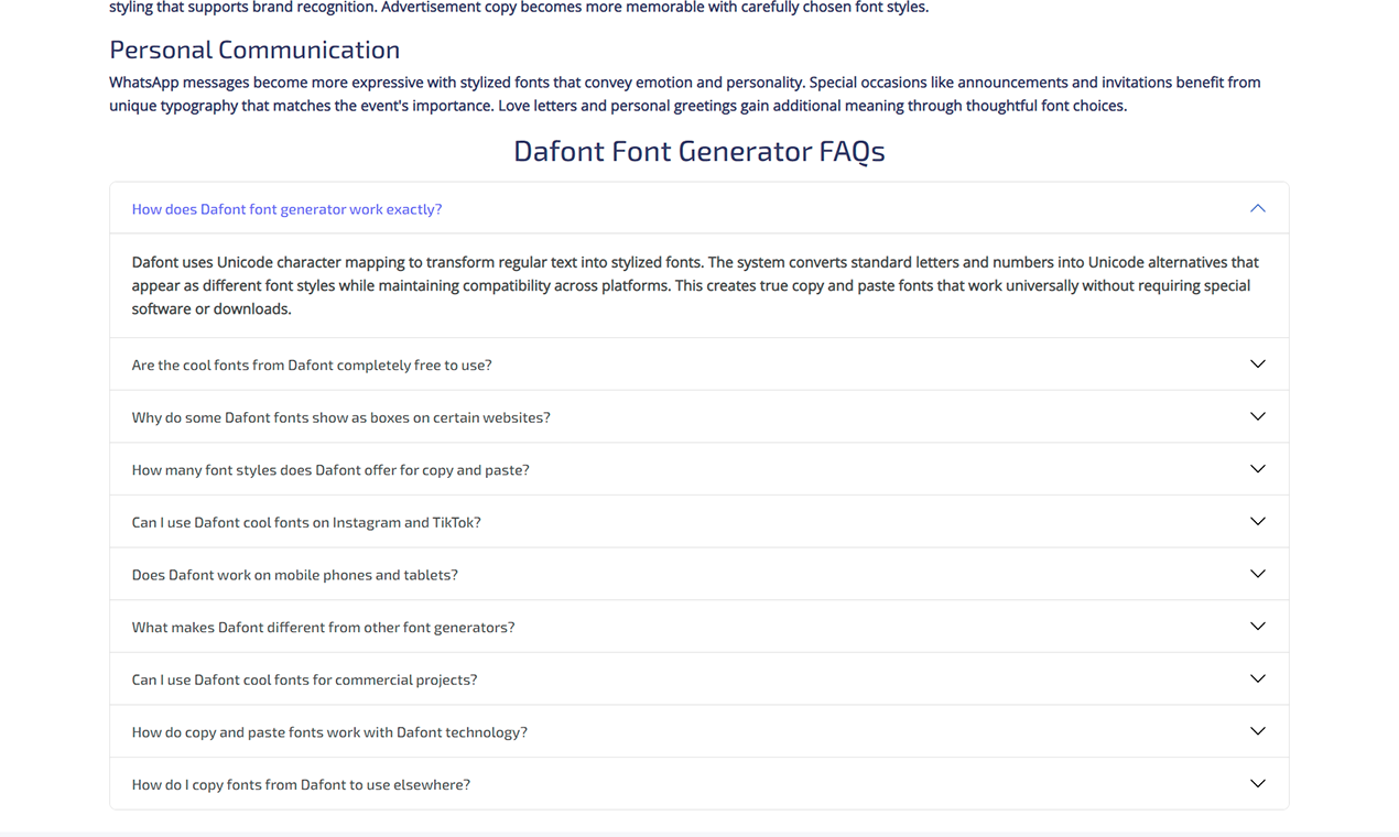 Dafont Web gallery image