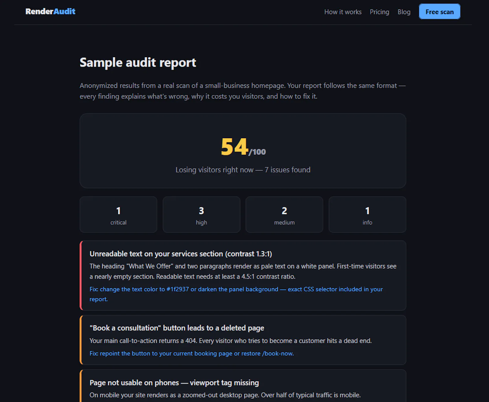 RenderAudit screenshot 3