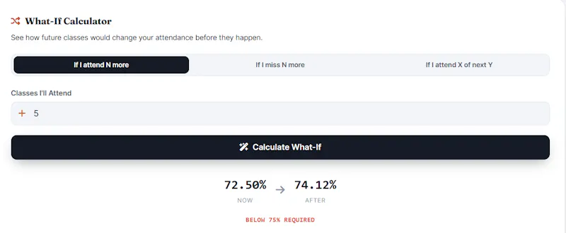 Attendance Percentage Calculator screenshot 3