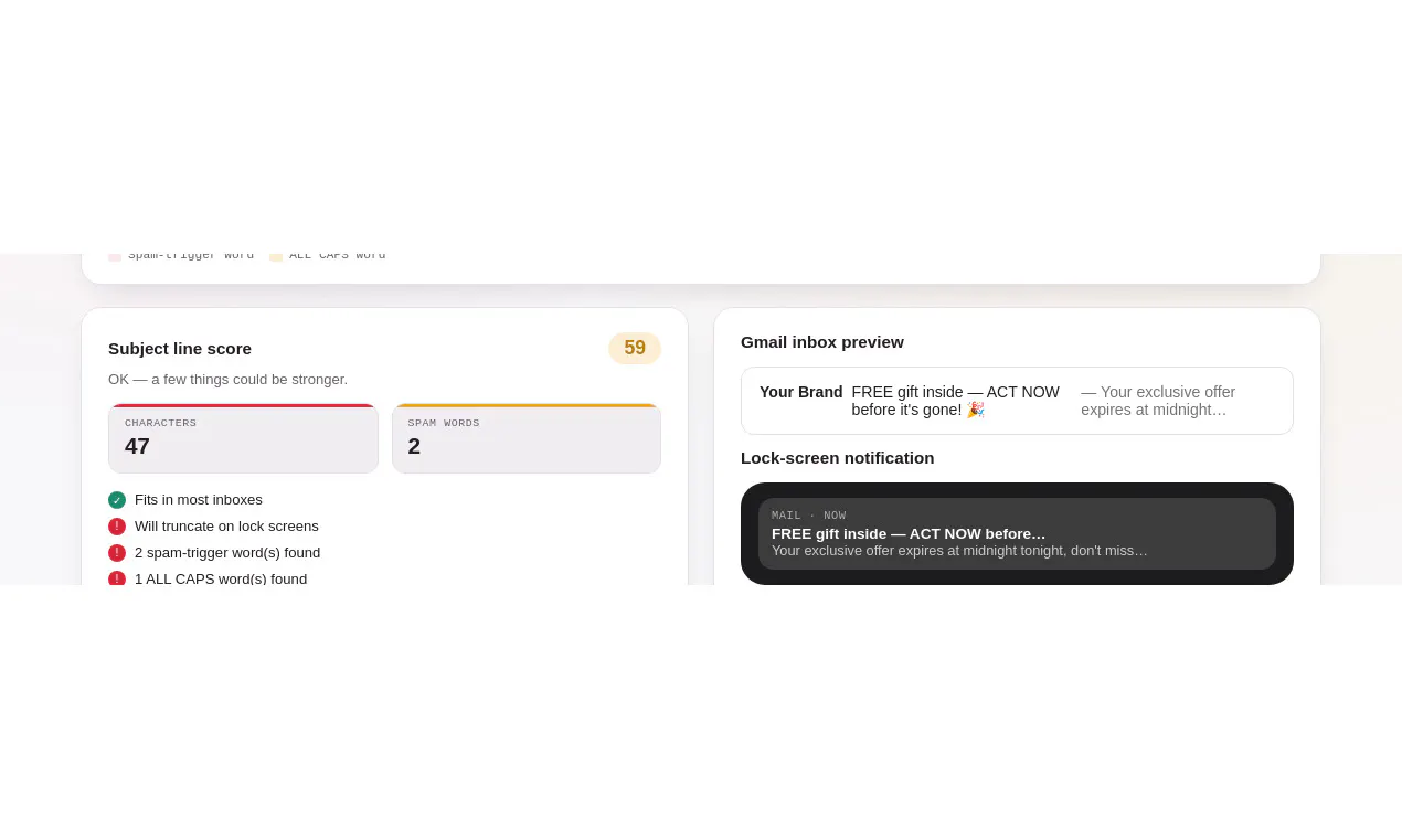 Email Subject Line, Inbox Preview Tester gallery image