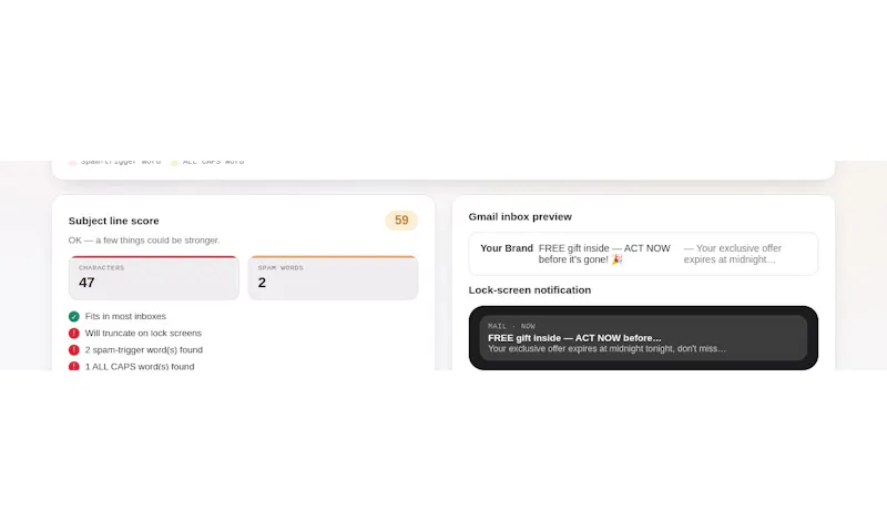 Email Subject Line, Inbox Preview Tester screenshot 3