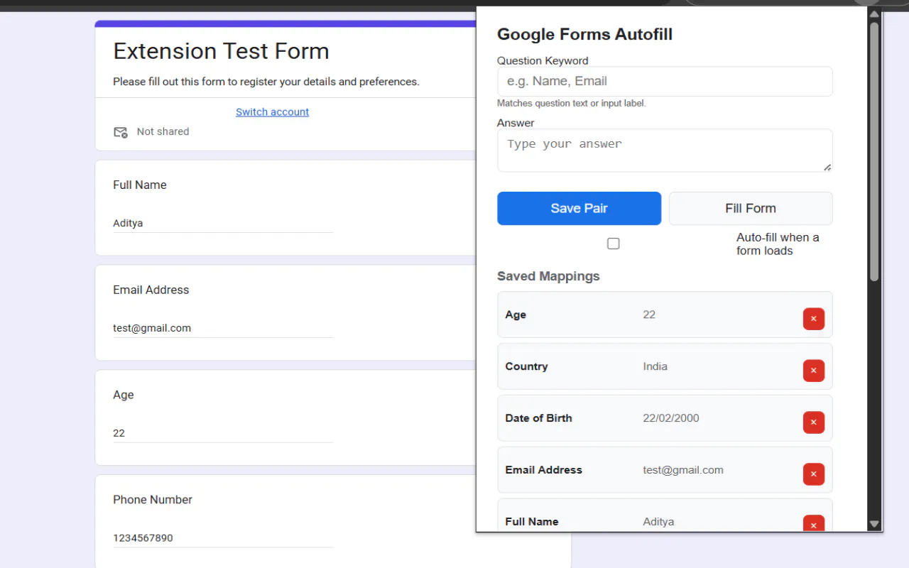 Google Forms Autofill gallery image