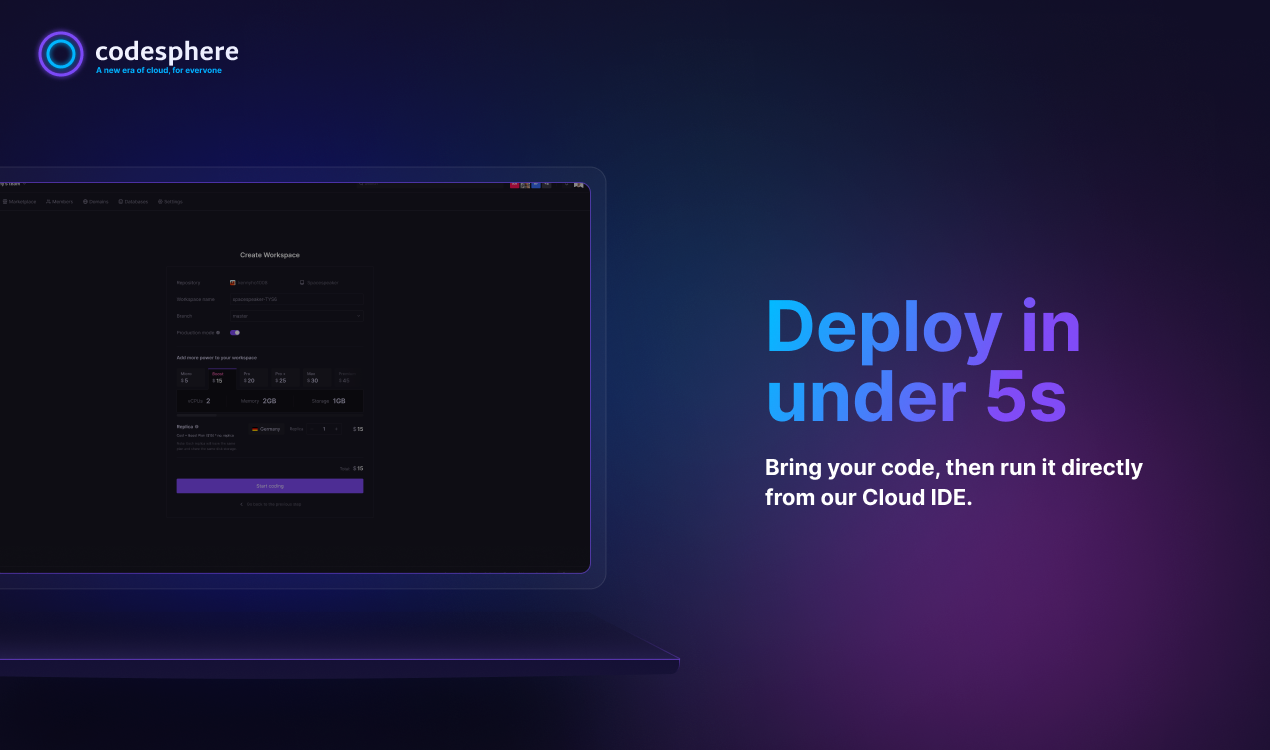 Codesphere - Deploy anything in under 5s, no DevOps experience needed media 2