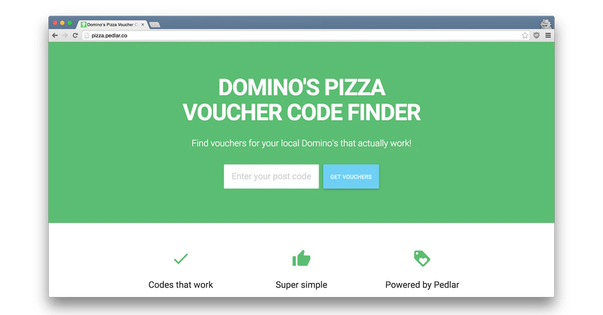 Domino’s Pizza Voucher Code Finder (UK)