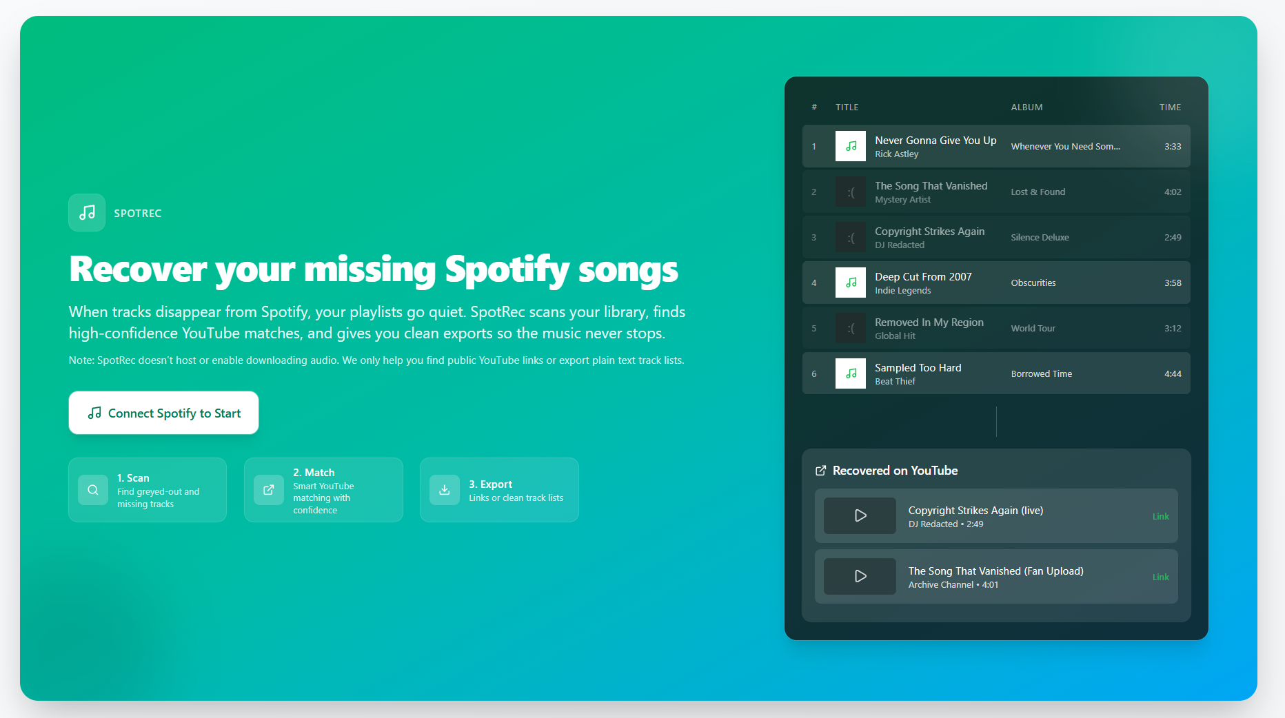 SpotRec screenshot 1