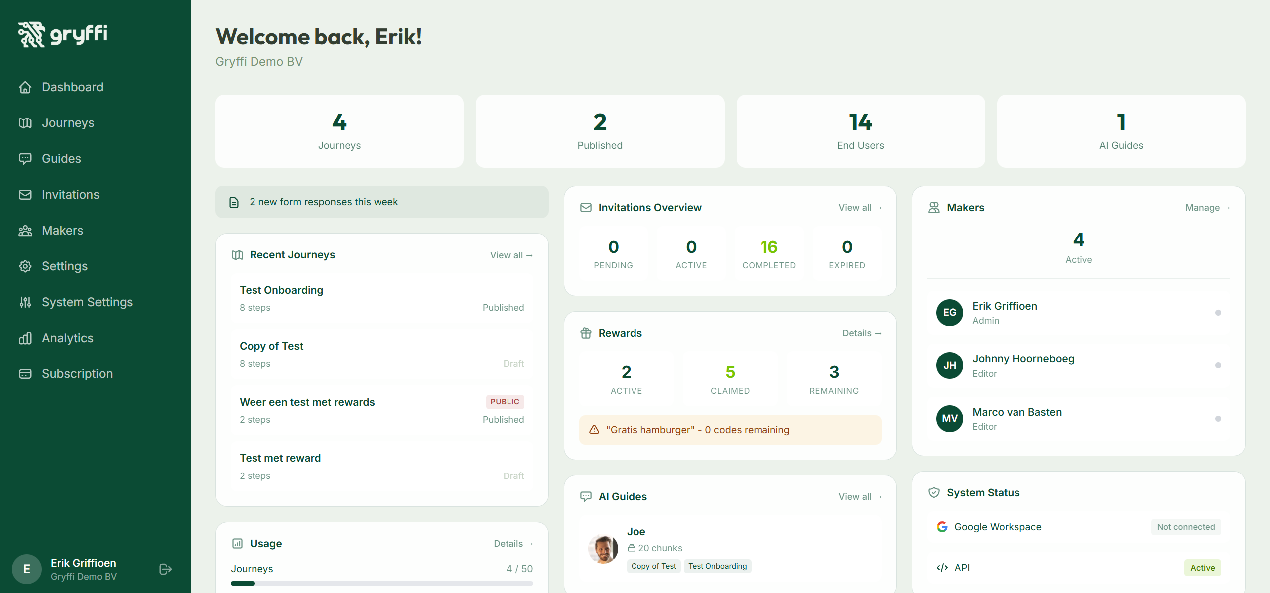 Gryffi - Main product screenshot demonstrating key features and user interface