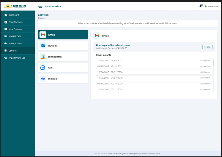 Time Miner - Screenshot 4 showing product features and functionality