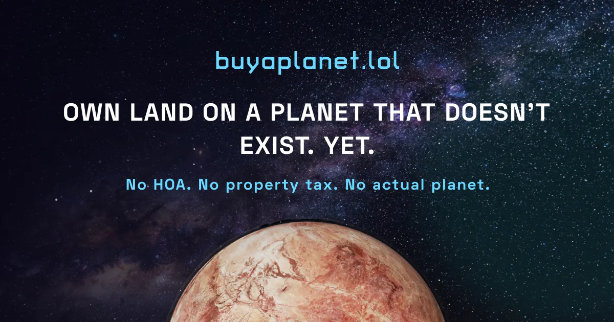 Buyaplanet.lol screenshot 1