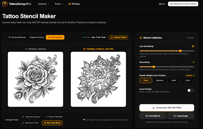 Tattoo Stencil Maker by TattooDesignPro screenshot 1