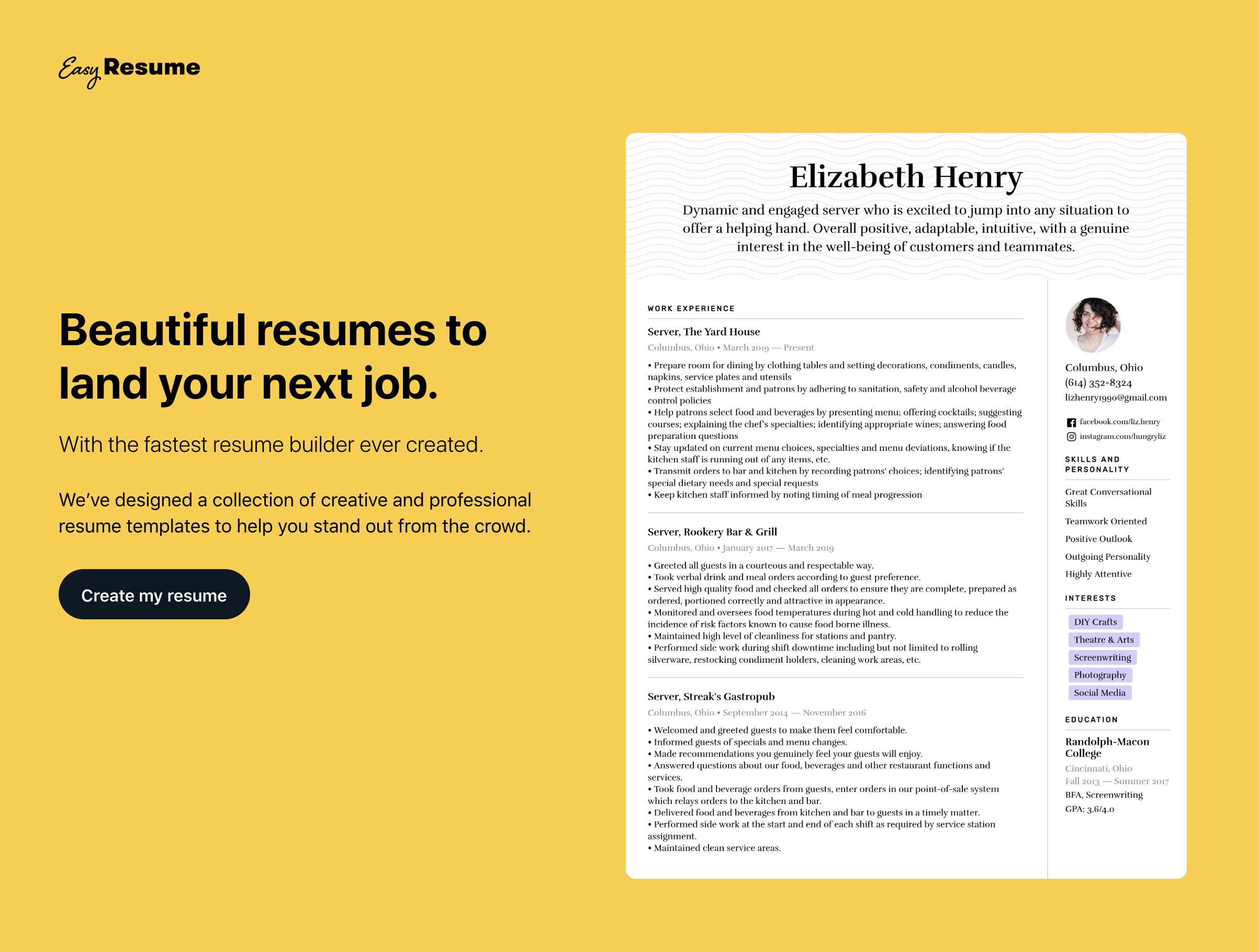 Easy Resume Image