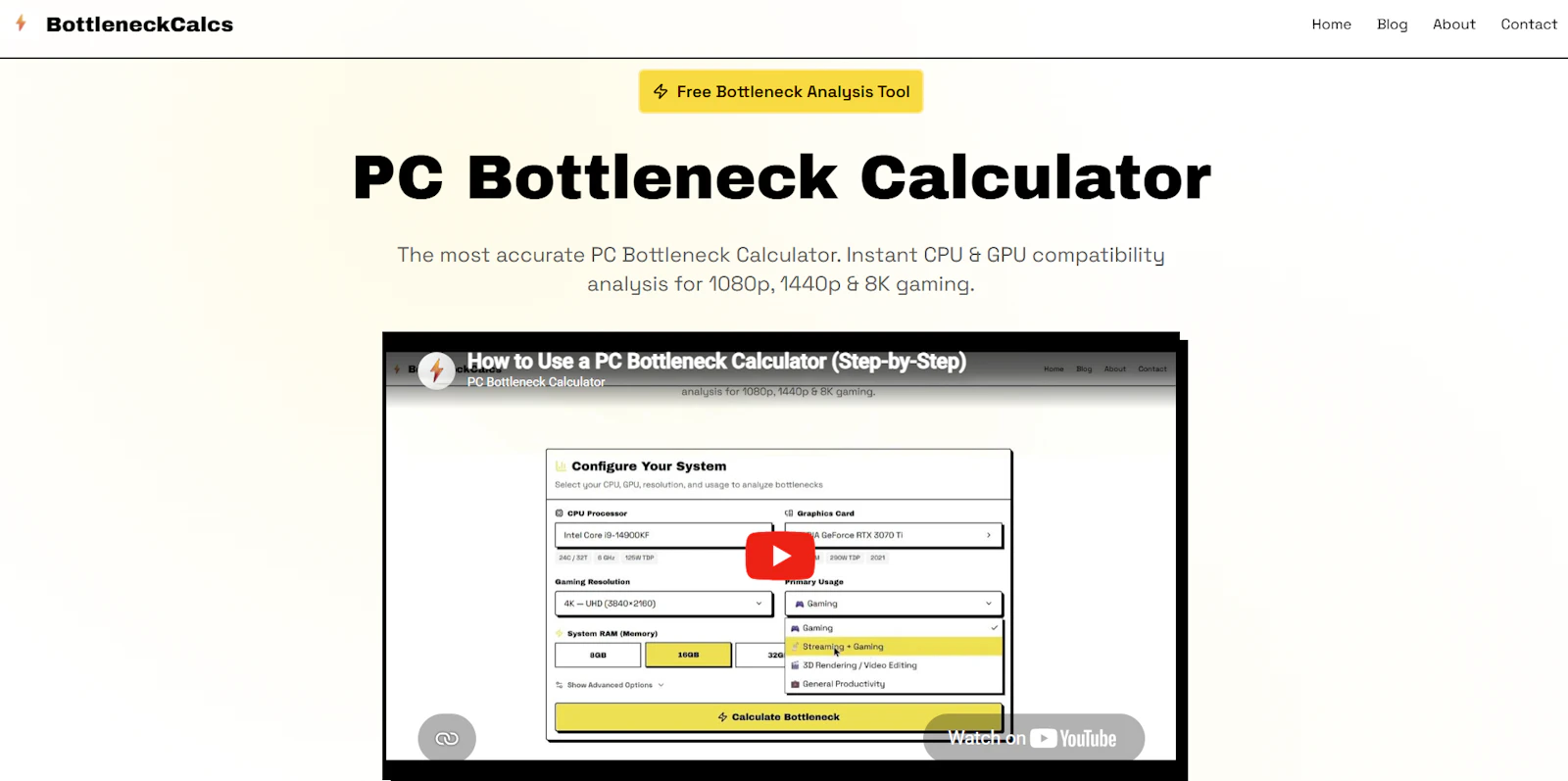 BottleneckCalcs screenshot 1