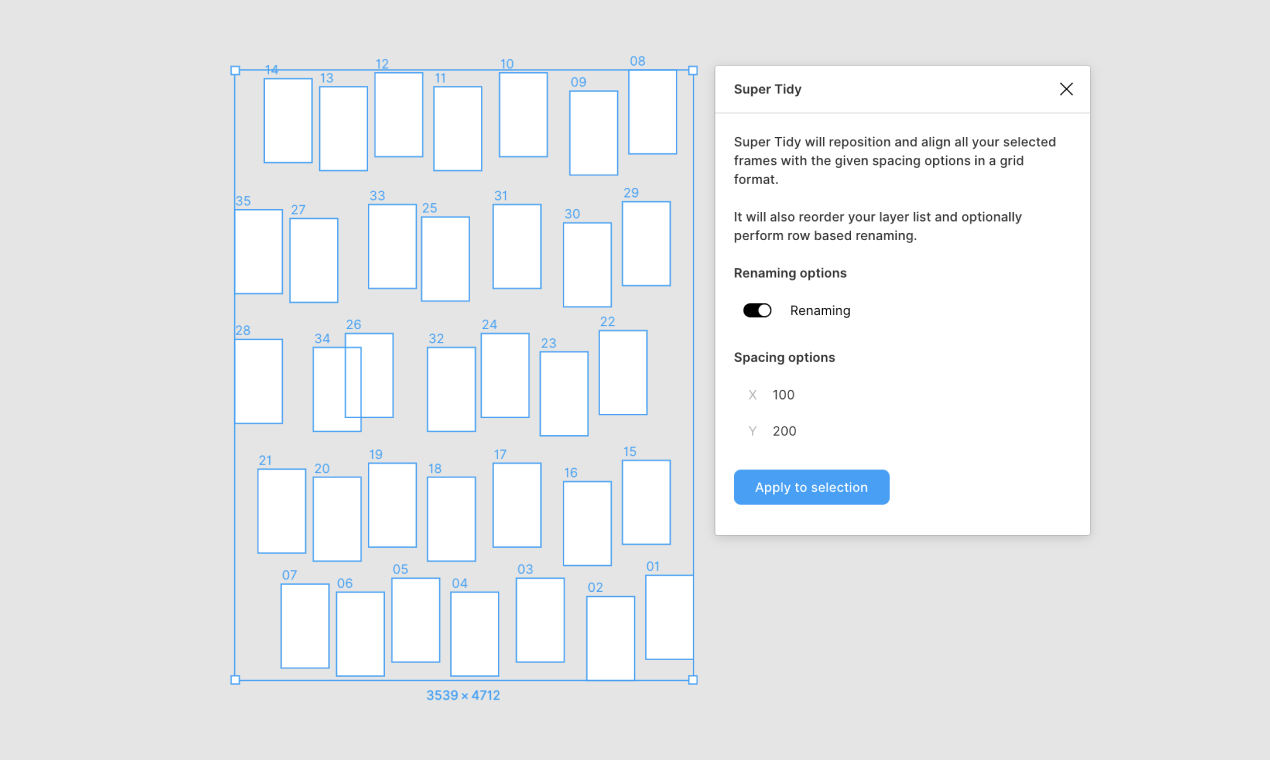 Figma Super Tidy - Figma plugin to easily align, rename and reorder ...