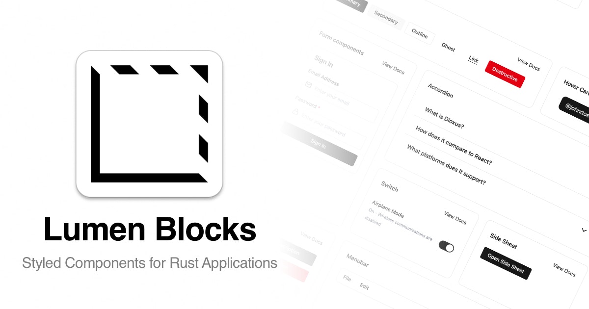 Média Blocs de lumière - C'est comme Shadcn / UI, mais pour les applications de rouille! 1