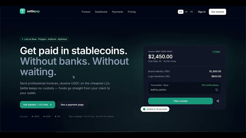 Settlepay screenshot 1 (video preview)