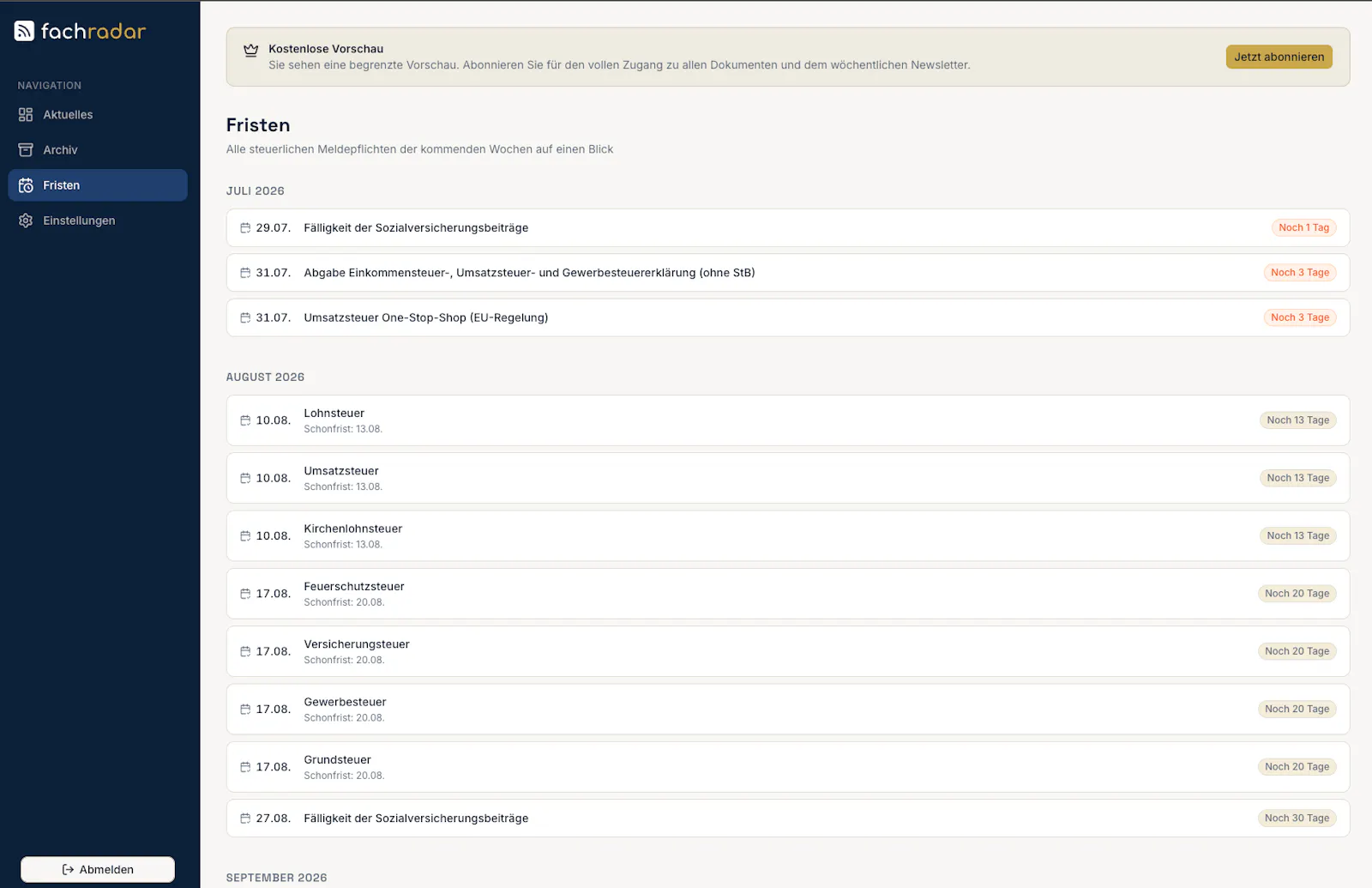 Fachradar screenshot 3