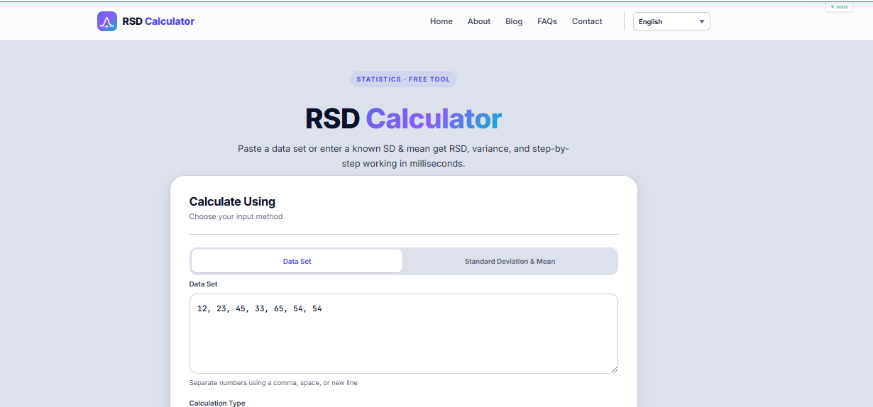 RSD Calculator gallery image
