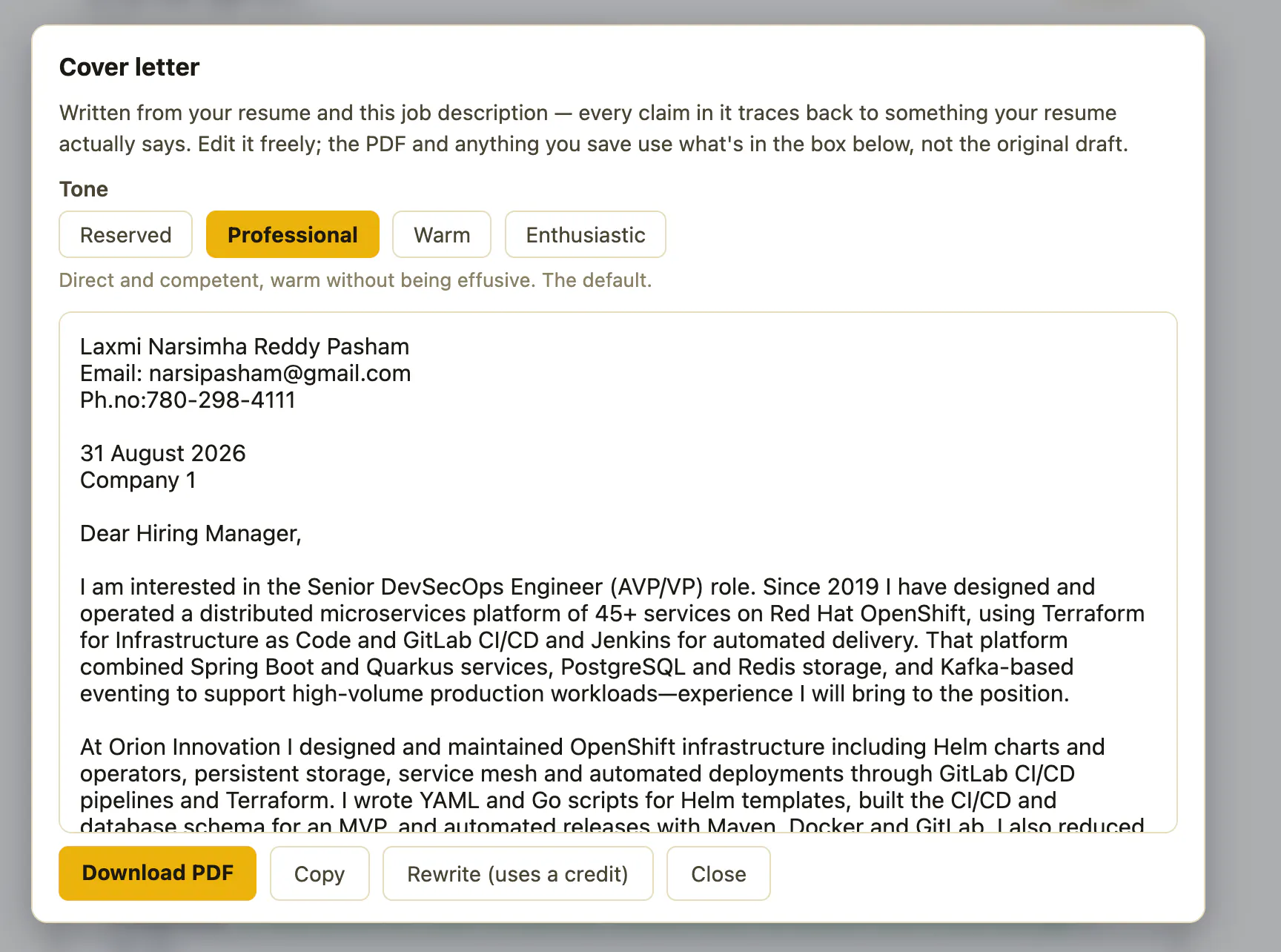 Resume Optimizer screenshot