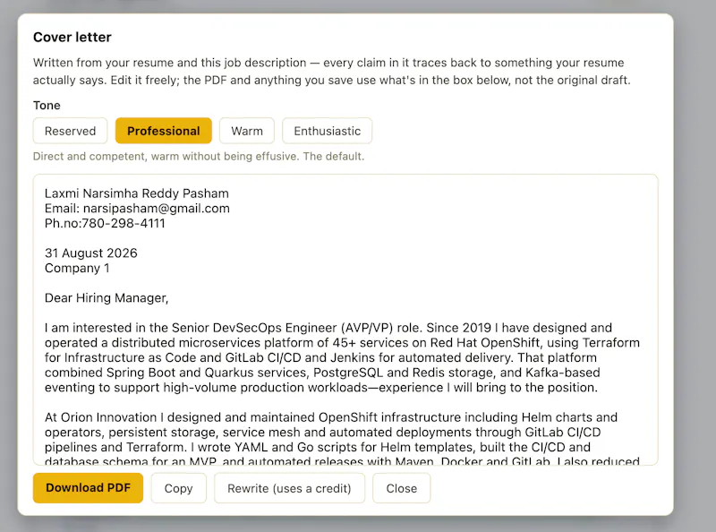 Resume Optimizer screenshot 2