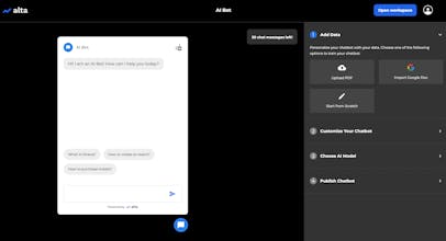 Image showcasing how Alta&rsquo;s chatbot can be easily incorporated into a website or mobile application