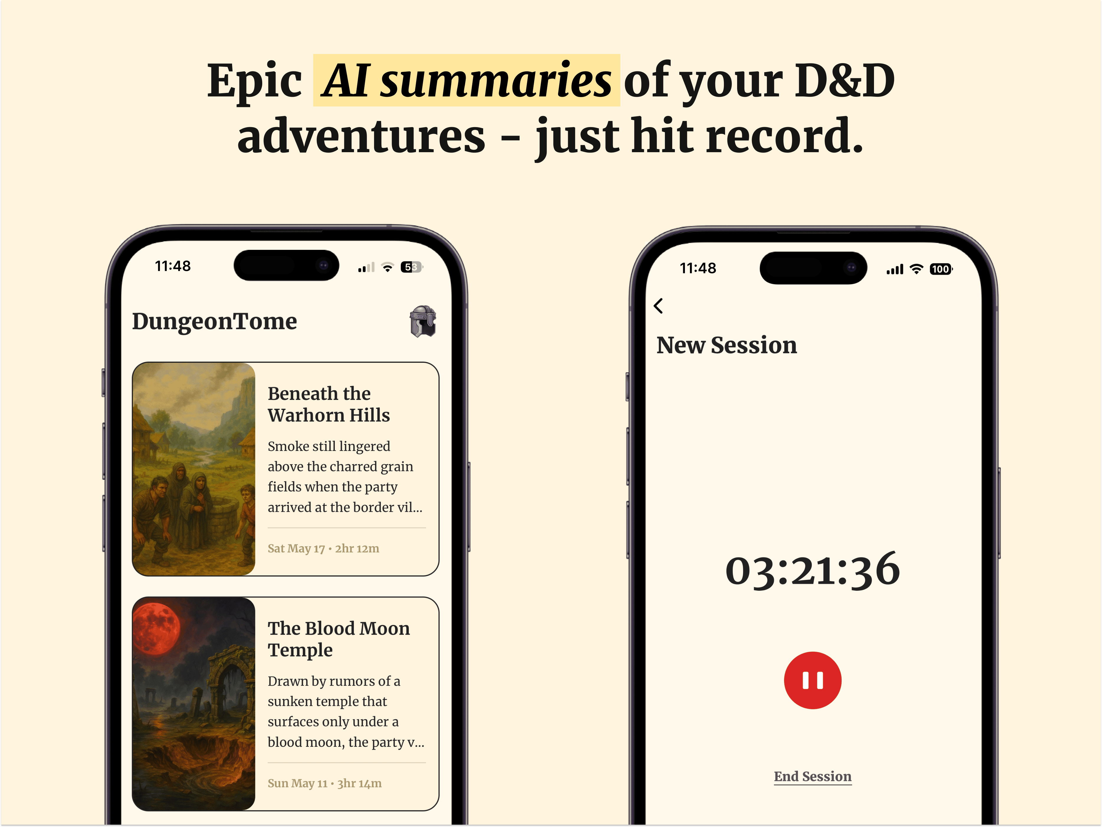 Media Dungeontome - Ringkasan Epic AI mengenai sesi D & D anda 2